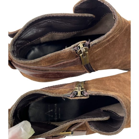 Aquatalia Farin Women's Weatherproof Brown Italian Suede Ankle Boots Size 8 - Picture 5 of 9